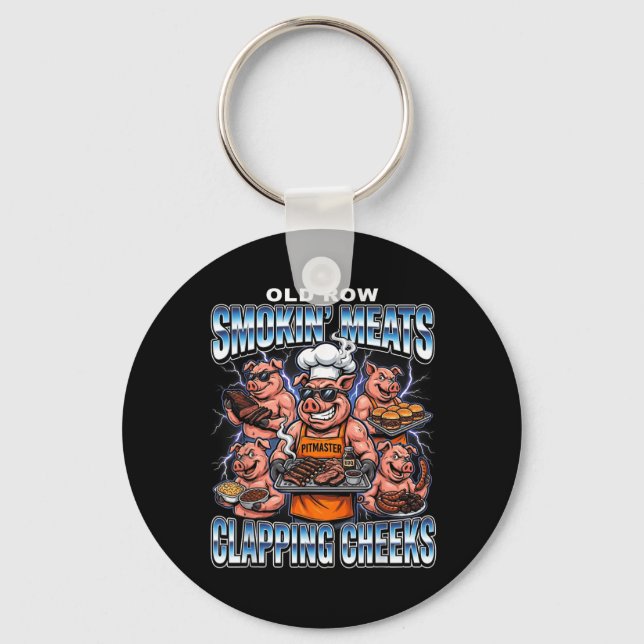Smokin Meats Clapping Cheeks Bbq Pig Pitmaster 1 Key Ring (Front)