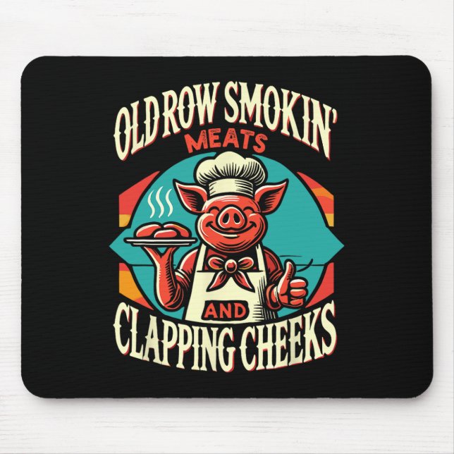 Smokin' Pig Meats And Clapping Cheeks  Mouse Mat (Front)