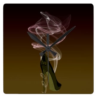 Smokin' Stiletto High Heel Art Square Wall Clock