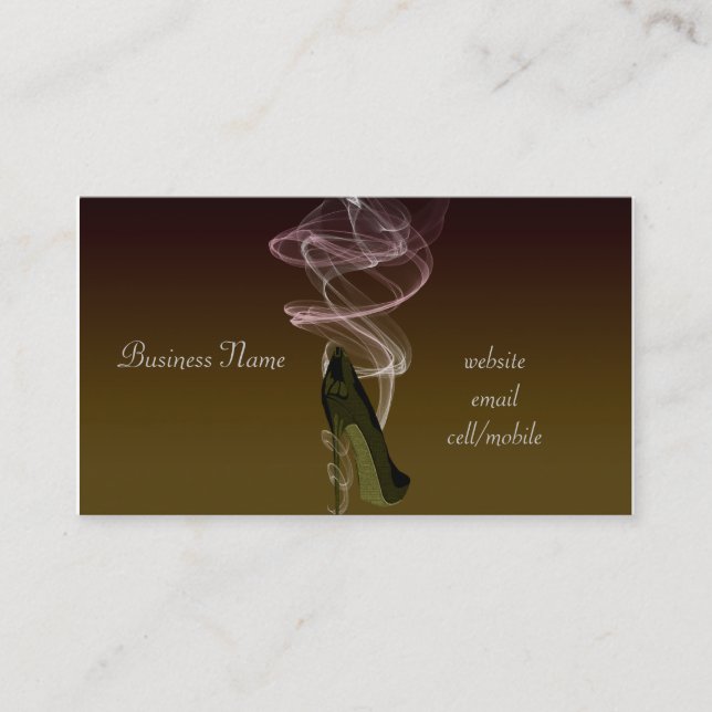 Smokin' Stiletto High Heel Shoe Art Business Card (Front)