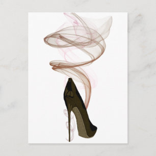 Smokin Stiletto Shoe Art Postcard