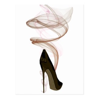 Smokin Stiletto Shoe Art Postcard