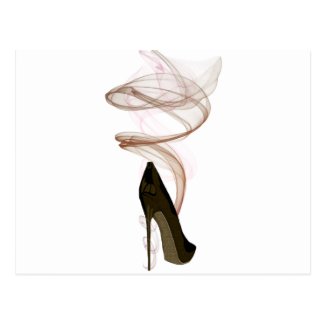 Smokin Stiletto Shoe Art Postcard