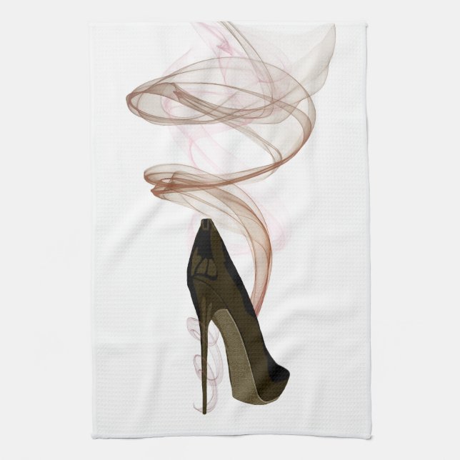 Smokin Stiletto Shoe Art Tea Towel (Vertical)