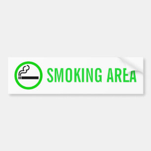 SMOKING AREA BUMPER STICKER