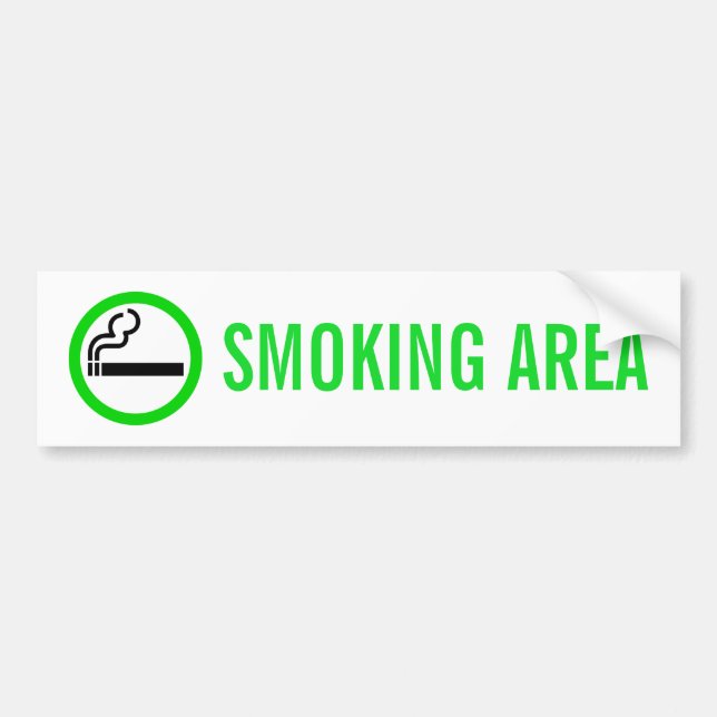 SMOKING AREA BUMPER STICKER (Front)