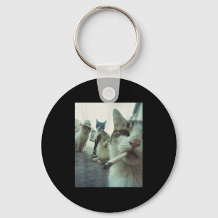 Smoking Cat Meme Funny Gifts For Men Women Key Ring