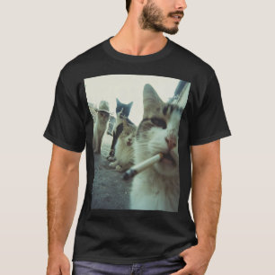 Smoking Cat Meme Funny Gifts for Men Women T-Shirt