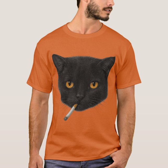 Smoking Cat Y2K friends T-Shirt (Front)