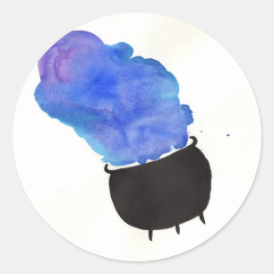Smoking Cauldron Classic Round Sticker