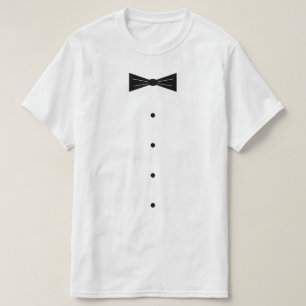 Smoking costume t shirt with little black bow tie