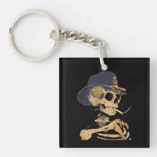 Smoking Cowboy Skeleton Key Ring