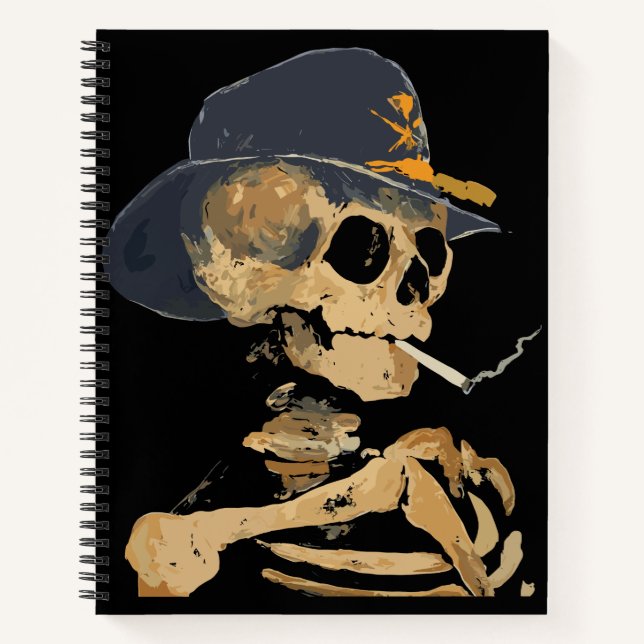 Smoking Cowboy Skeleton Notebook (Front)