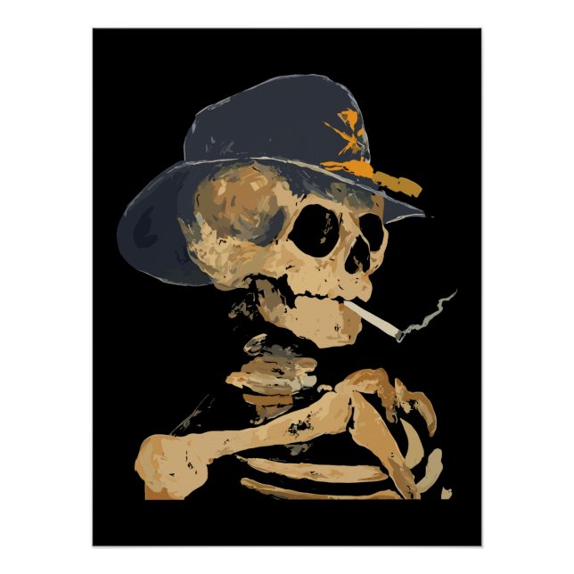 Smoking Cowboy Skeleton Poster (Front)