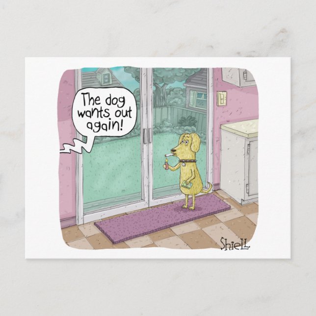 Smoking Dog funny birthday card (Front)
