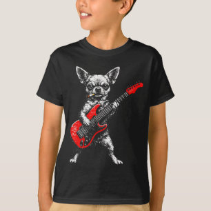 Smoking dog funny chihuahua meme playing guitar T-Shirt
