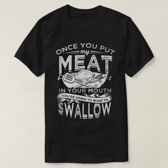 Smoking Grilling Barbecue Meat Men Smoker Grill Sm T-Shirt (Design Front)