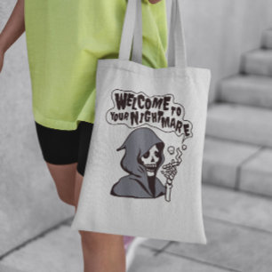 Smoking Grim Reaper Tote Bag