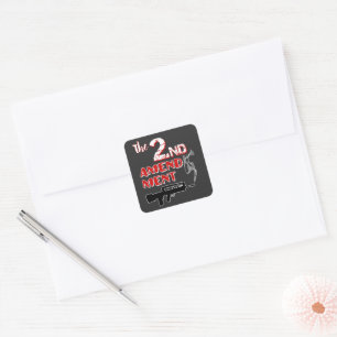 Smoking gun - 2nd amendment square sticker