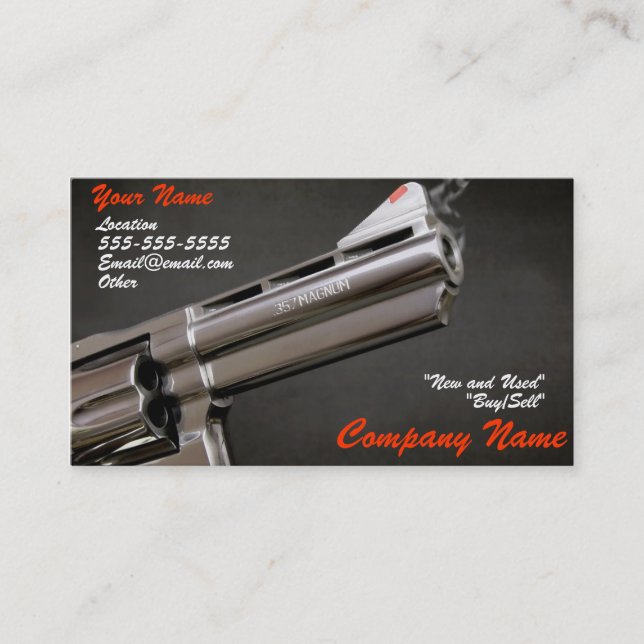 Smoking gun business card (Front)