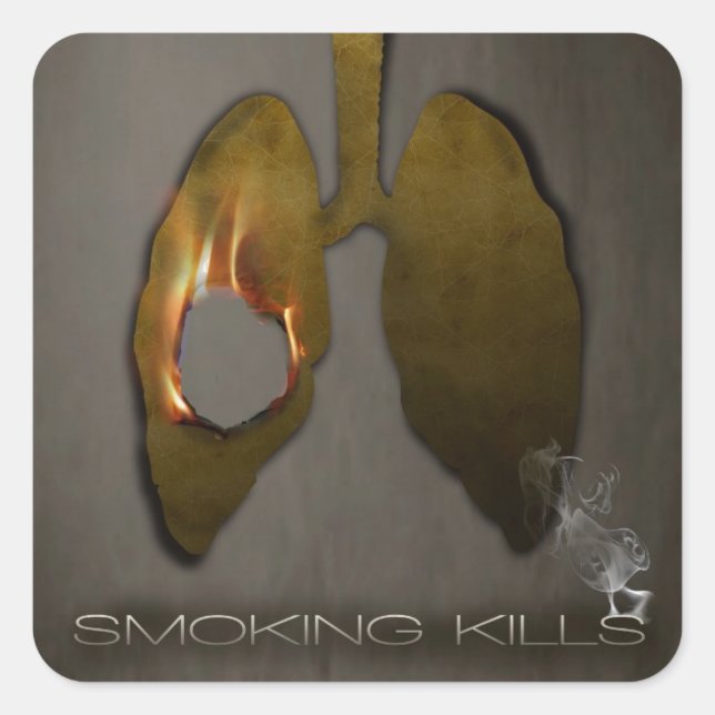 Smoking Kills Lungs Square Sticker (Front)