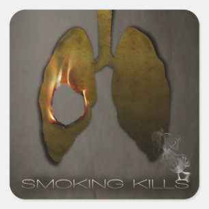 Smoking Kills Lungs Square Sticker