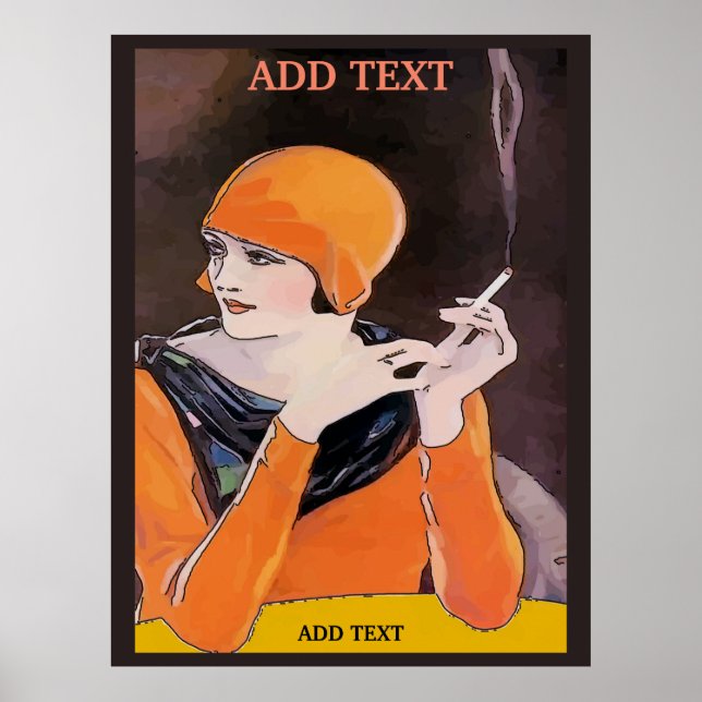Smoking Lady, add text, Print (Front)