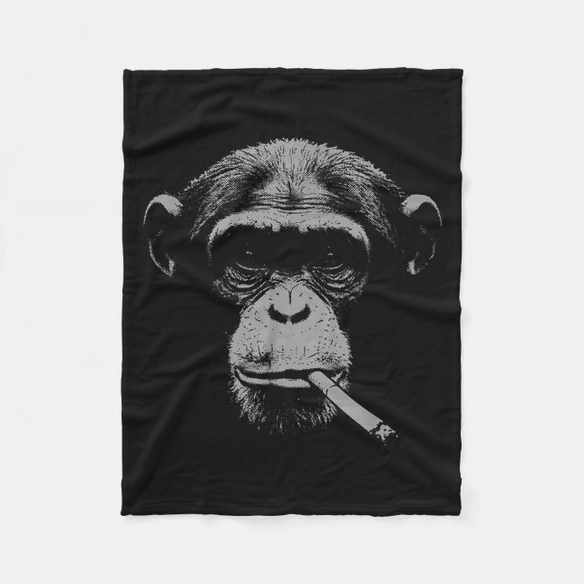 Smoking meme monkey for men women monkey smokingSm Fleece Blanket (Front)