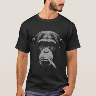Smoking meme monkey for men women monkey smokingSm T-Shirt