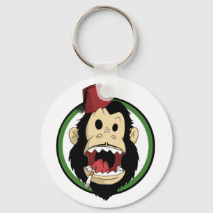 smoking monkey key ring