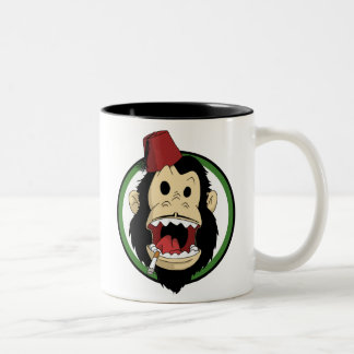 smoking monkey Two-Tone coffee mug