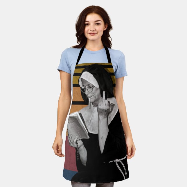 Smoking Nuns Retro Style Apron (Worn)