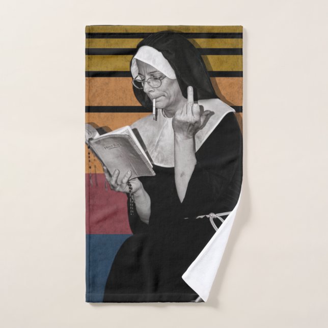 Smoking Nuns Retro Style Bath Towel Set (Hand Towel)