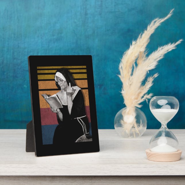 Smoking Nuns Retro Style Plaque (Side)