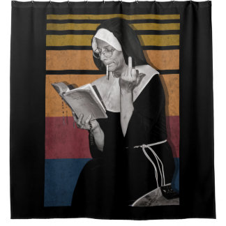 Smoking Nuns Retro Style Shower Curtain