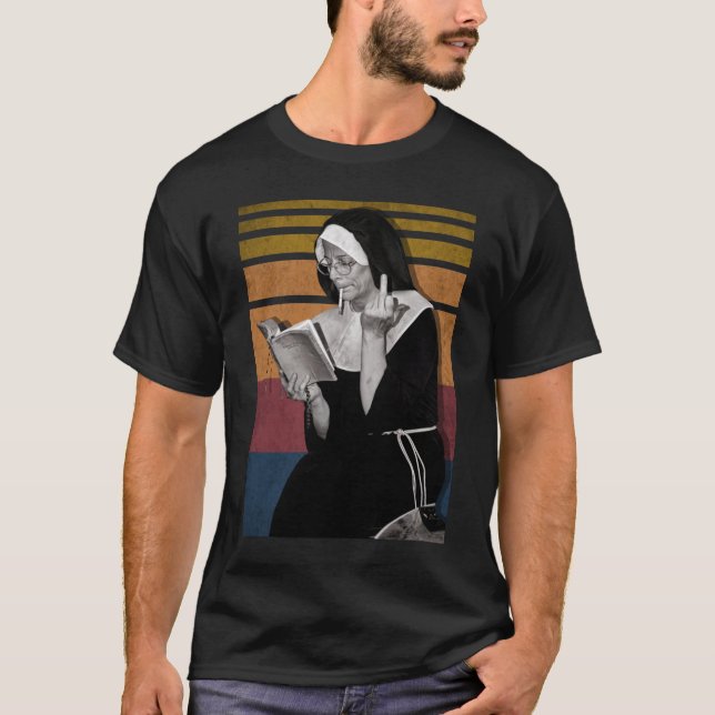 Smoking Nuns Retro Style T-Shirt (Front)