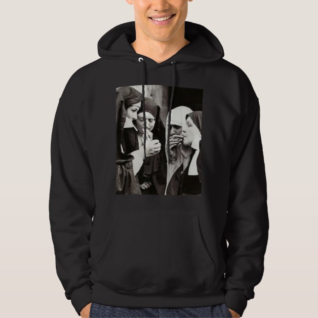 Smoking Nuns Vintage Photography   Hoodie (Front)