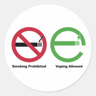 Smoking Prohibited. Vaping Allowed Classic Round Sticker