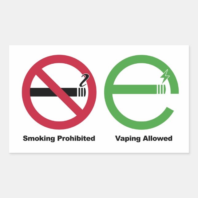 Smoking Prohibited. Vaping Allowed Rectangular Sticker (Front)