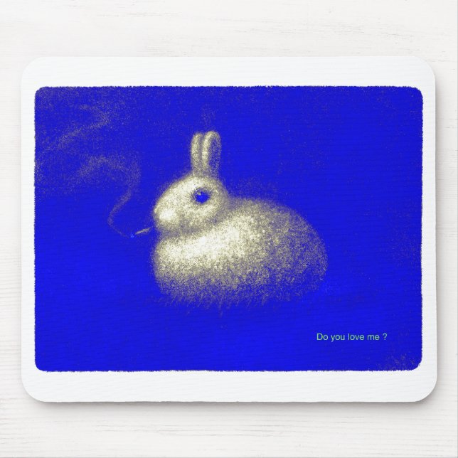Smoking Rabbit Mouse Mat (Front)