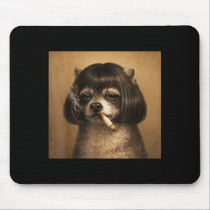Smoking raccoon bob haircut meme funny chihuahua mouse mat