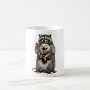 Smoking Racoon, Beer Opossum Best Friends Coffee Mug