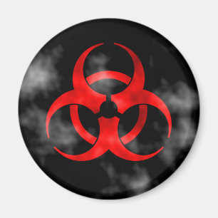 Smoking Red Biohazard Symbol Magnet