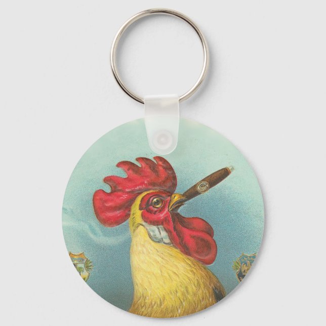 Smoking Rooster Key Ring (Front)