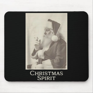 Smoking Santa, Funny Christmas Spirit Mouse Mat