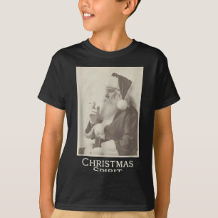 Smoking Santa, Funny Christmas Spirit T-Shirt