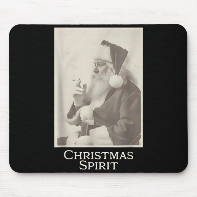 Smoking Santa, Funny Christmas Srit  Mouse Mat (Front)
