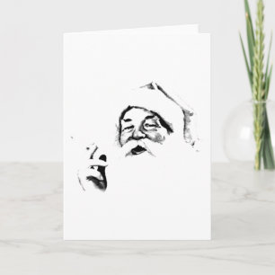 Smoking Santa. Vintage Santa Smoking A Cigarette. Holiday Card