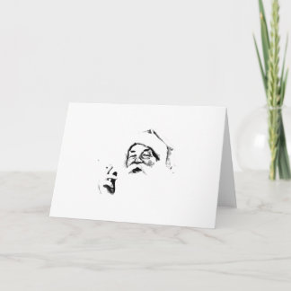 Smoking Santa. Vintage Santa Smoking A Cigarette. Holiday Card