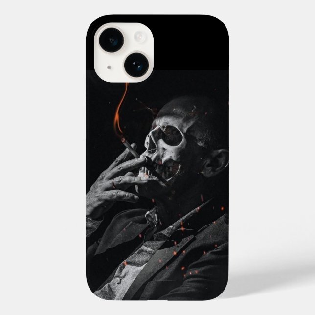 Smoking Skeleton Cigarette Case-Mate iPhone Case (Back)